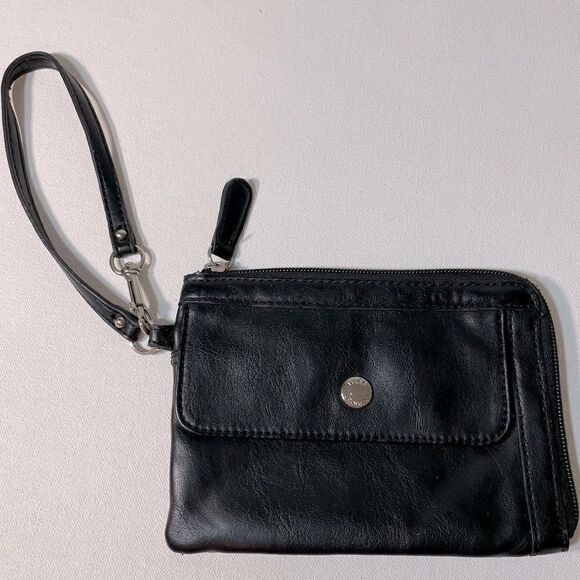 Tyler Rodan black leather wristlet - Picture 1 of 9